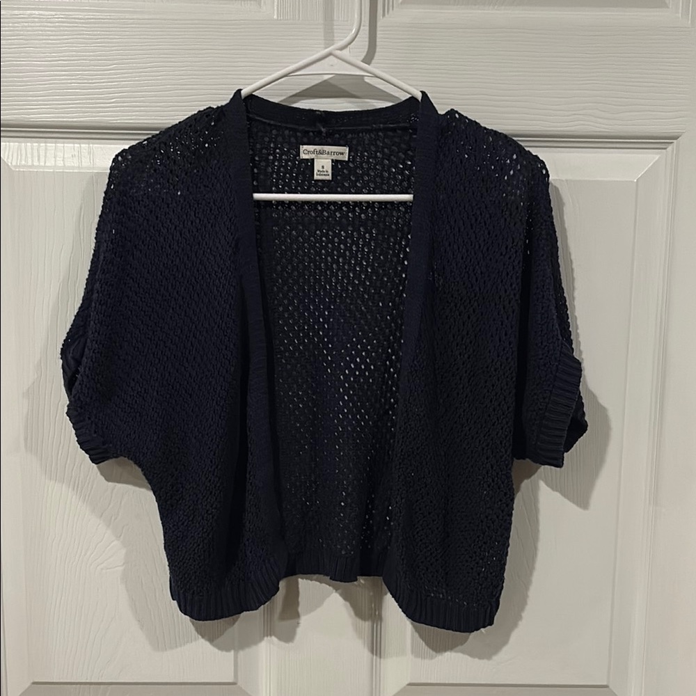 Like New! Croft & Barrow Women's Navy Open Knit Cardigan